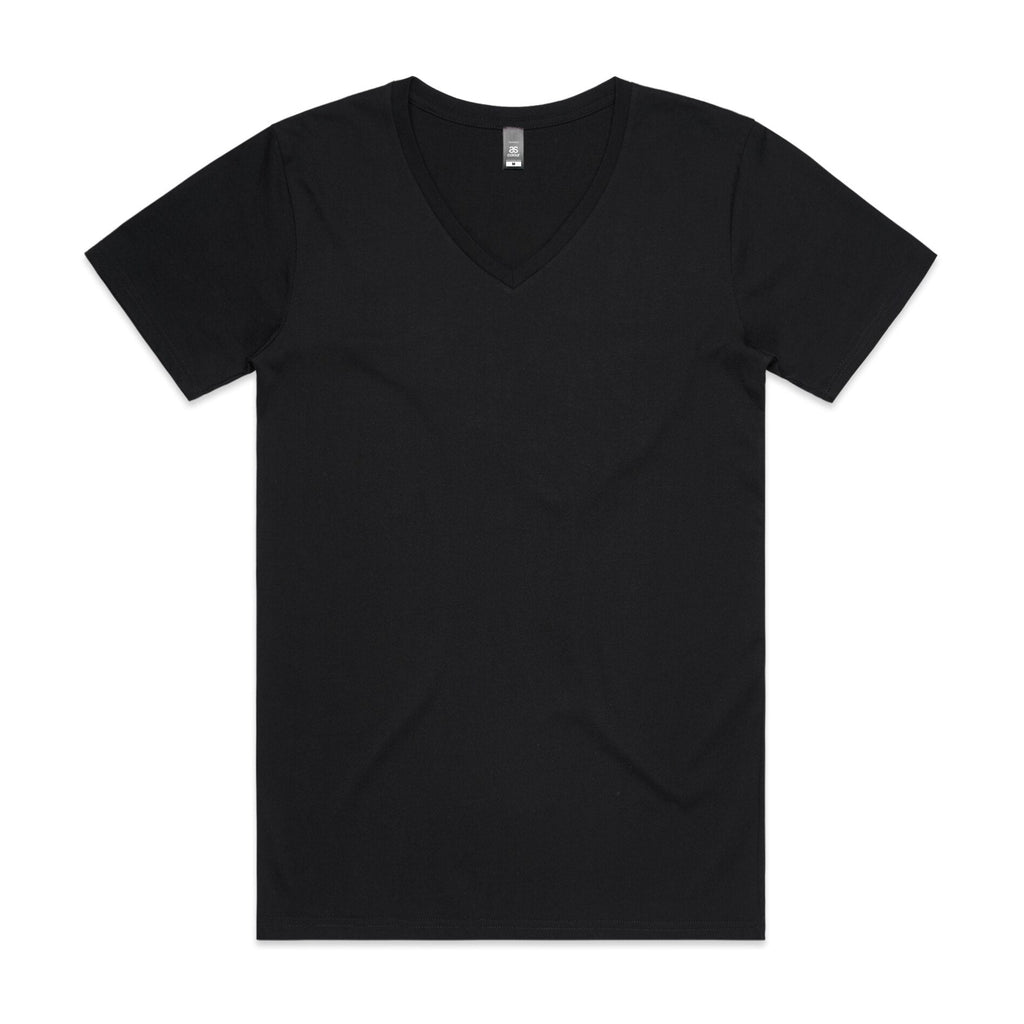 Men's Staple V Neck Tee Shirt | Arena Custom Blanks - Arena Prints - Front - Black
