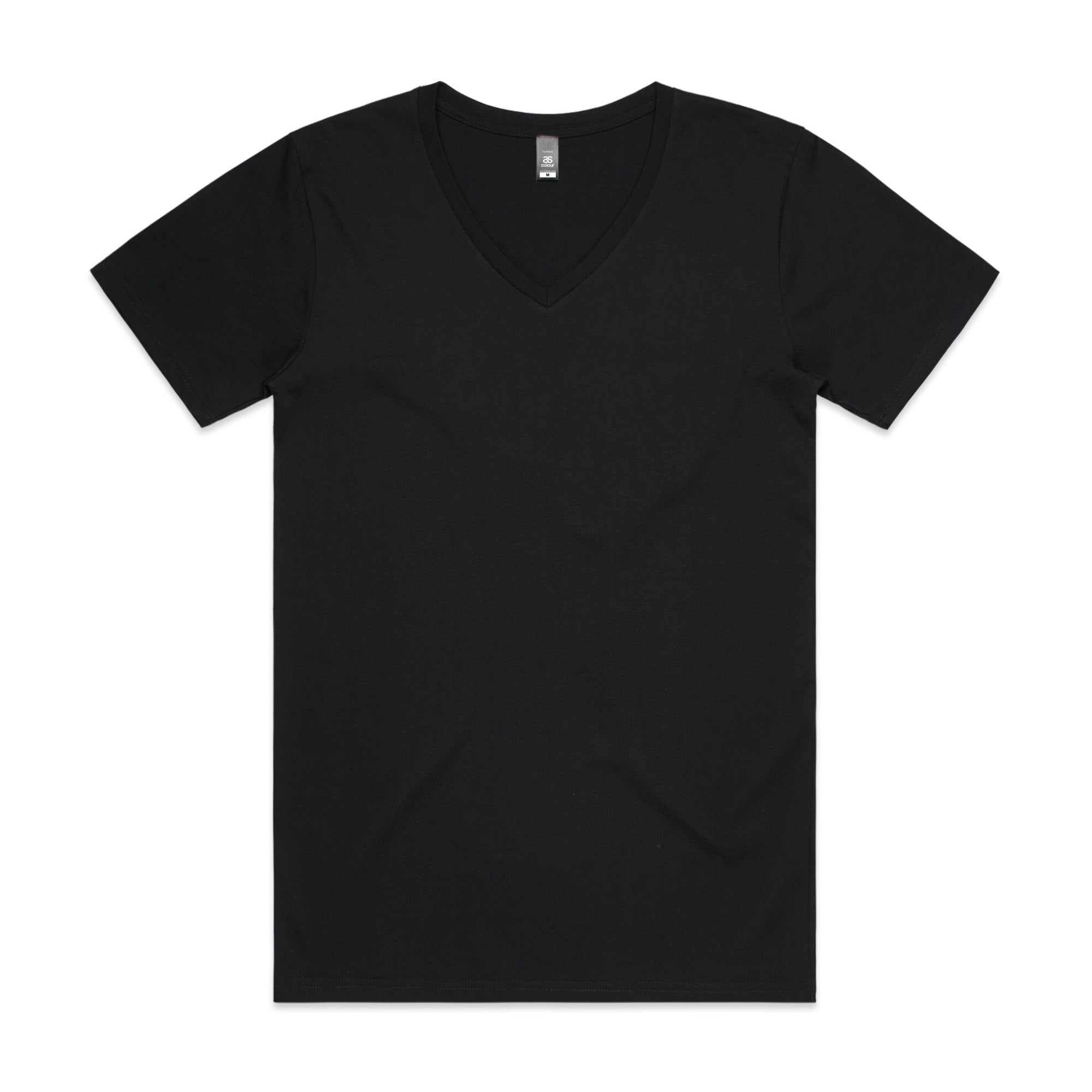 Men's Staple V Neck Tee Shirt | Arena Custom Blanks - Arena Prints - Front - Black