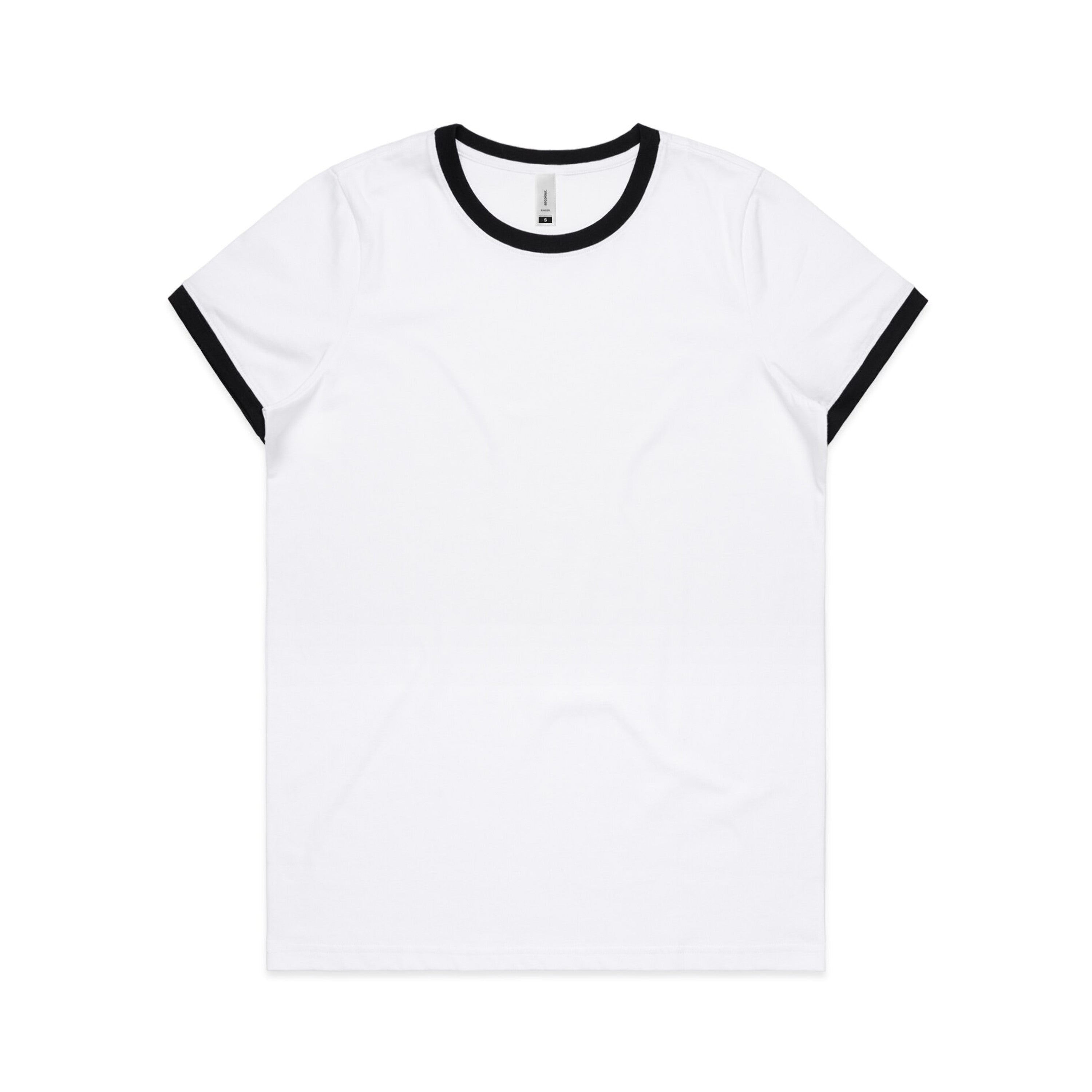 Women's Maple Ringer Tee | Arena Custom Blanks - Arena Prints - Front - Black
