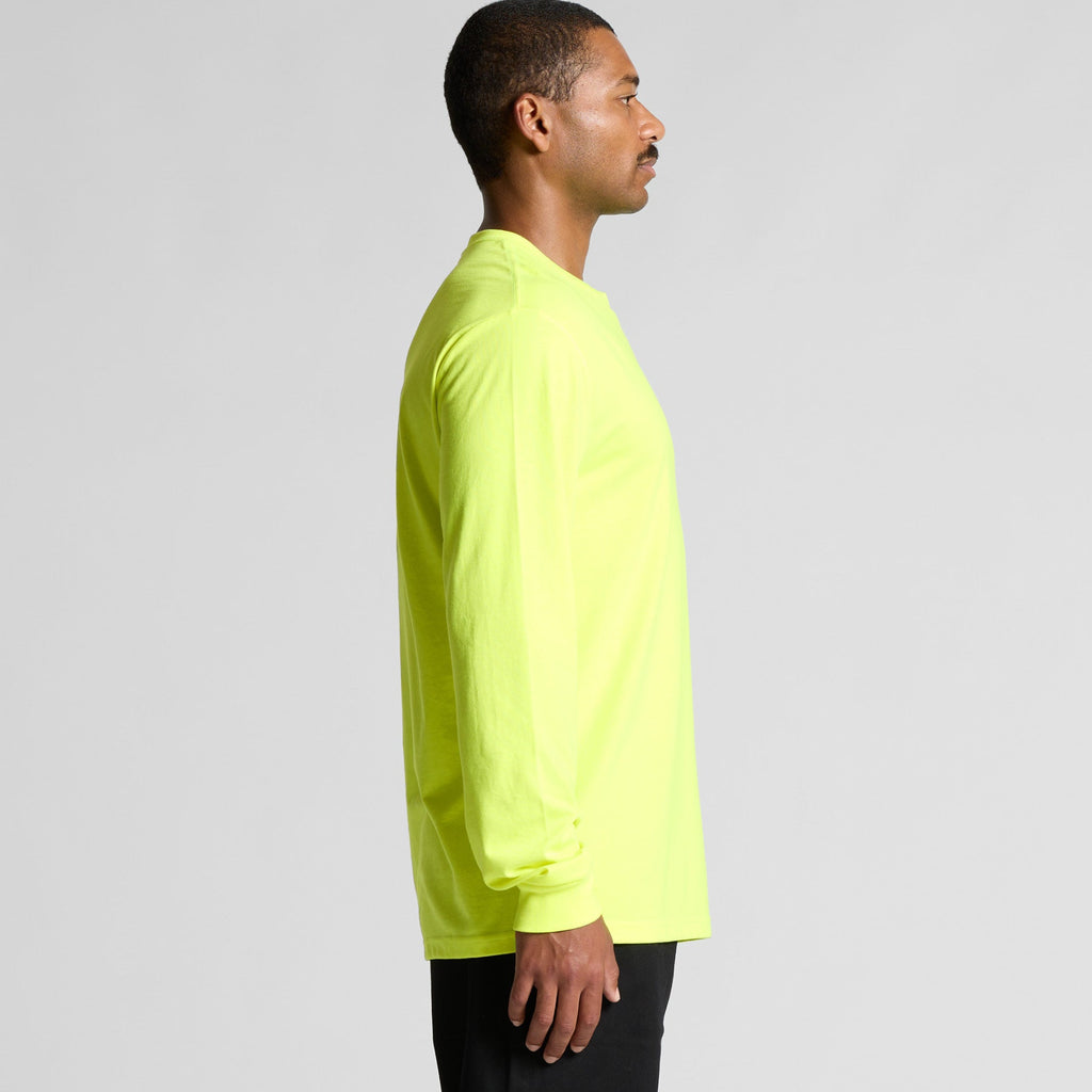Block Safety Long Sleeve Tee | Arena Custom Blanks - Arena Prints - Modeled Shot - Side