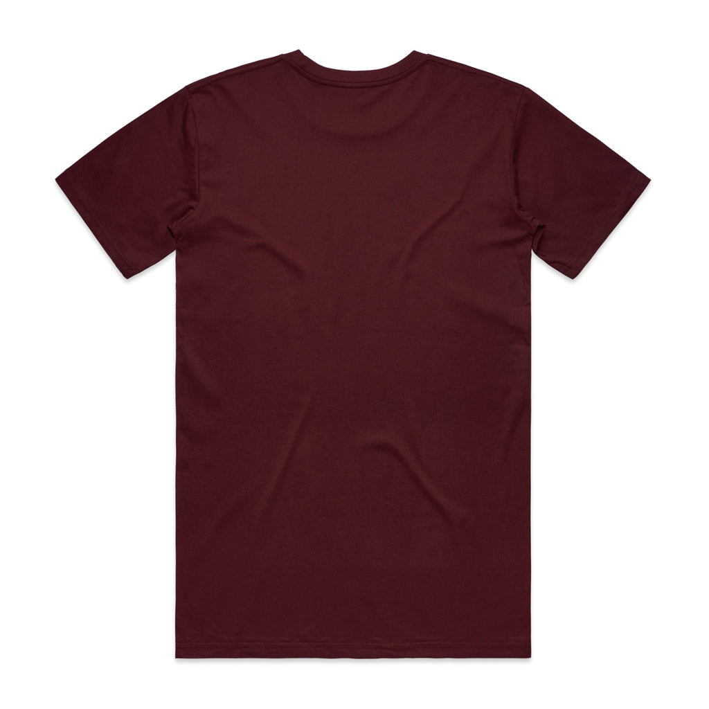 Men's Basic Tee Shirt Set A | Arena Custom Blanks - Arena Prints - Back - Burgundy - Red