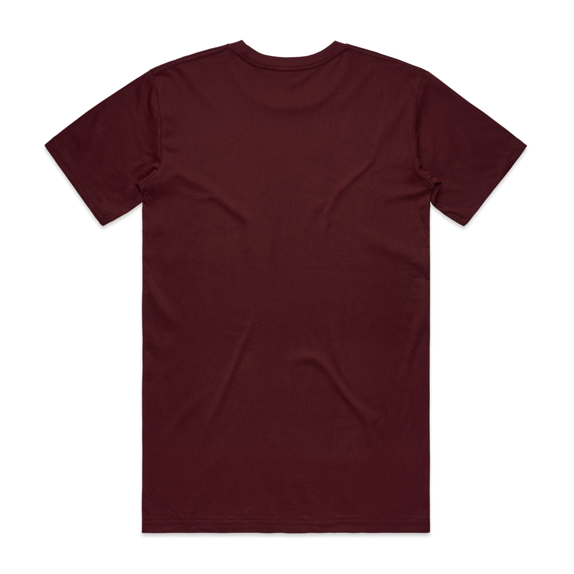 Men's Basic Tee Shirt Set A | Arena Custom Blanks - Arena Prints - Back - Burgundy - Red
