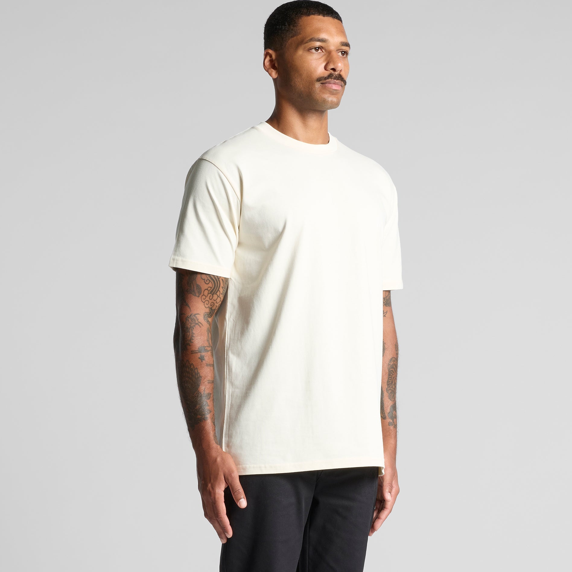 Men's Classic Tee Shirt Set A | Arena Custom Blanks - Arena Prints - Modeled Shot - Angle