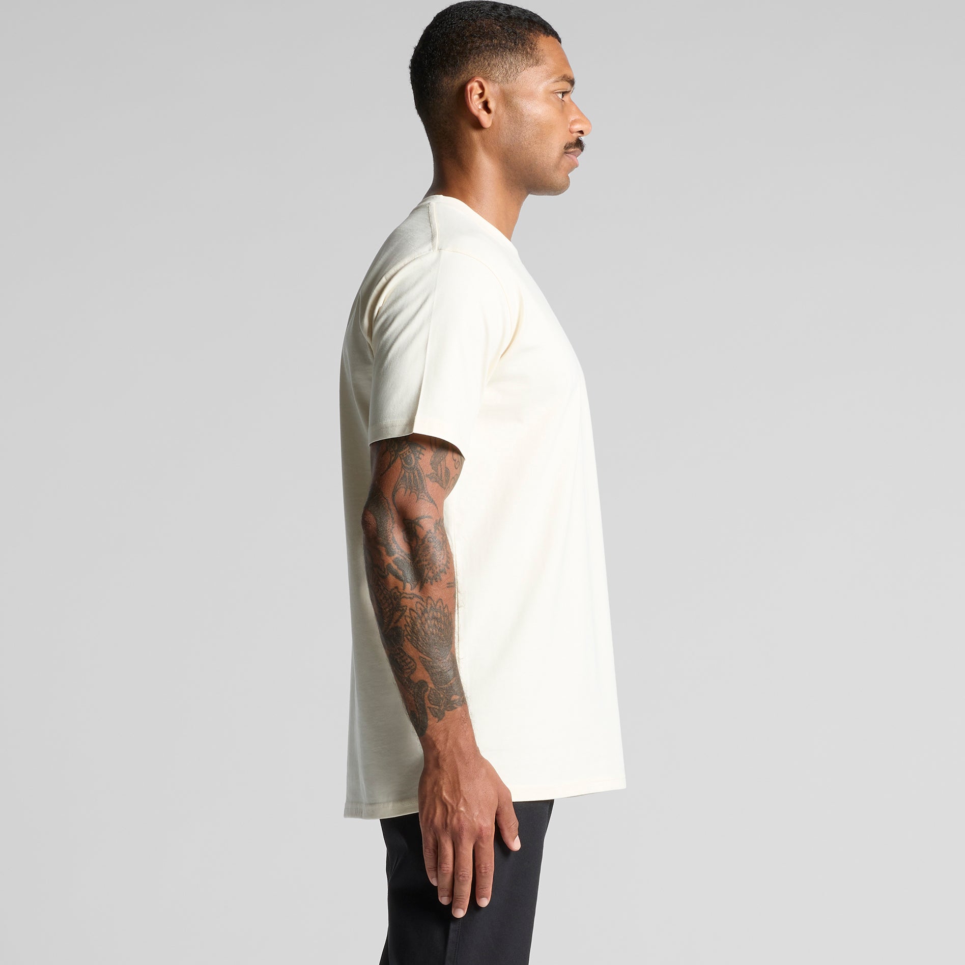 Men's Classic Tee Shirt Set A | Arena Custom Blanks - Arena Prints - Modeled Shot - Side
