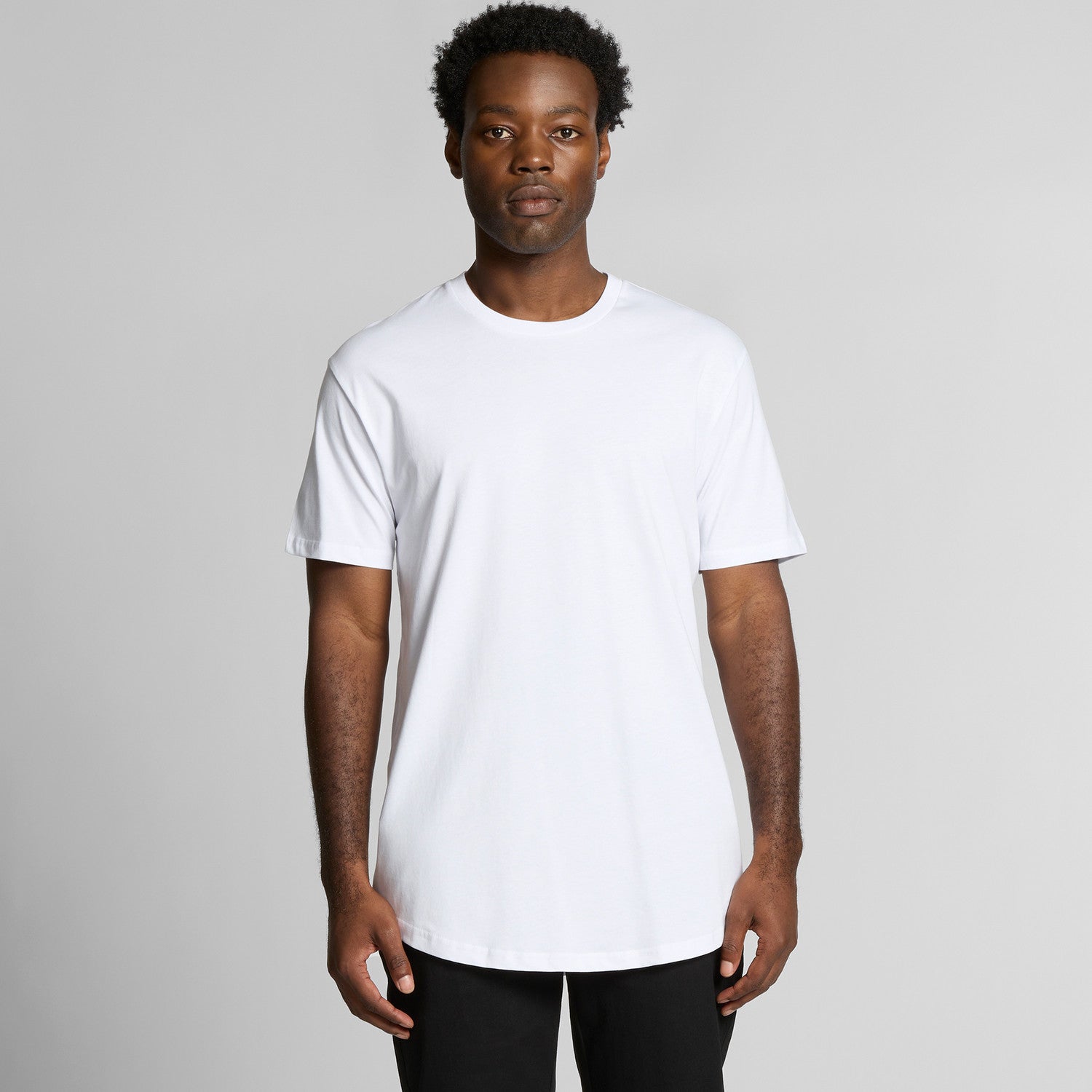 Men's Staple Curve Tee | Arena Custom Blanks - Arena Prints - Modeled Shot - Front