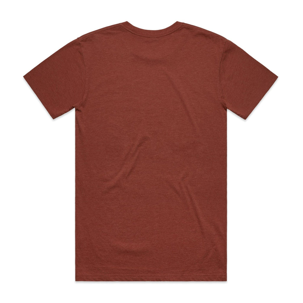 Men's Staple Heather Tee Shirt | Arena Custom Blanks - Arena Prints - Back - Brick Heather - Red
