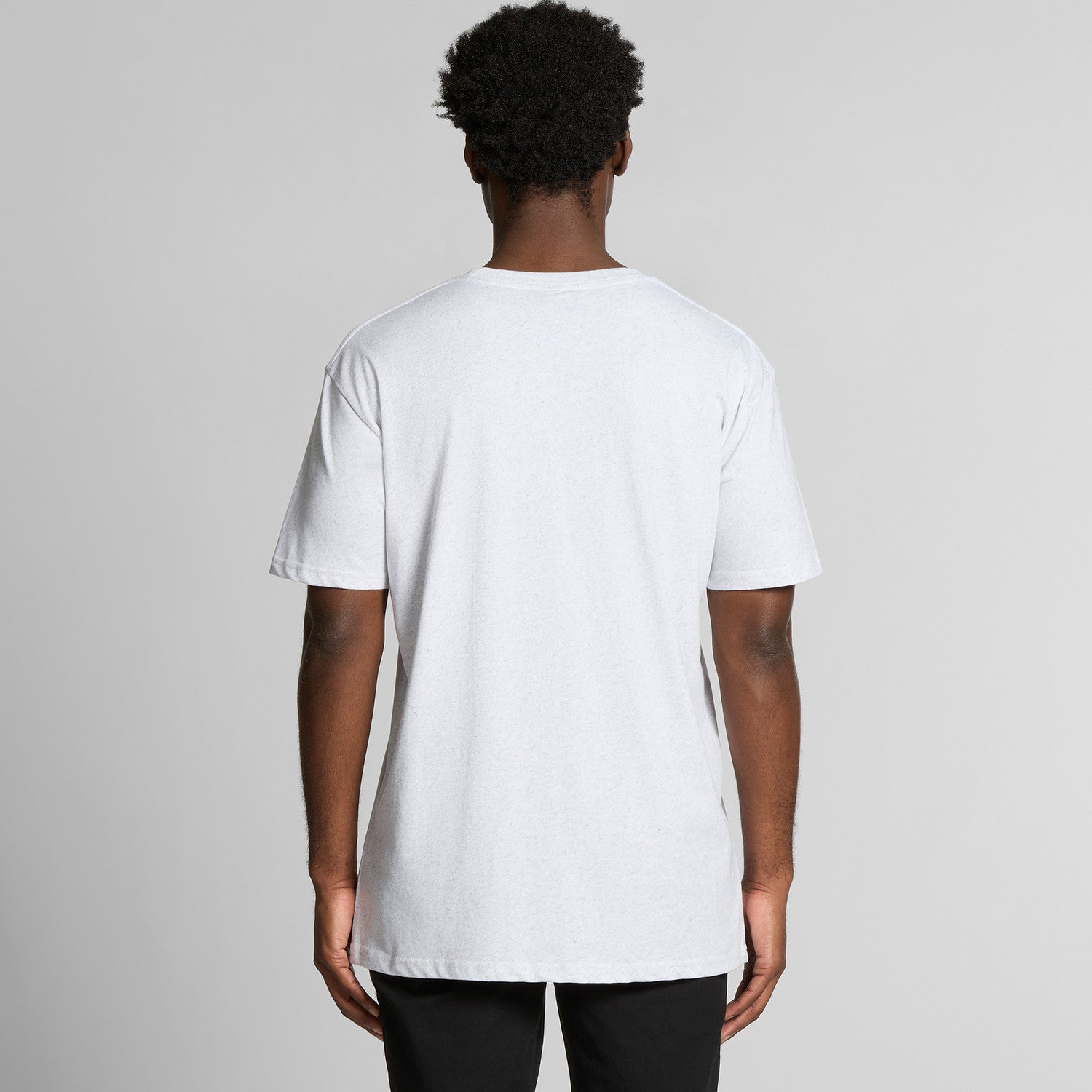 Men's Staple Heather Tee Shirt | Arena Custom Blanks - Arena Prints - Modeled Shot - Back