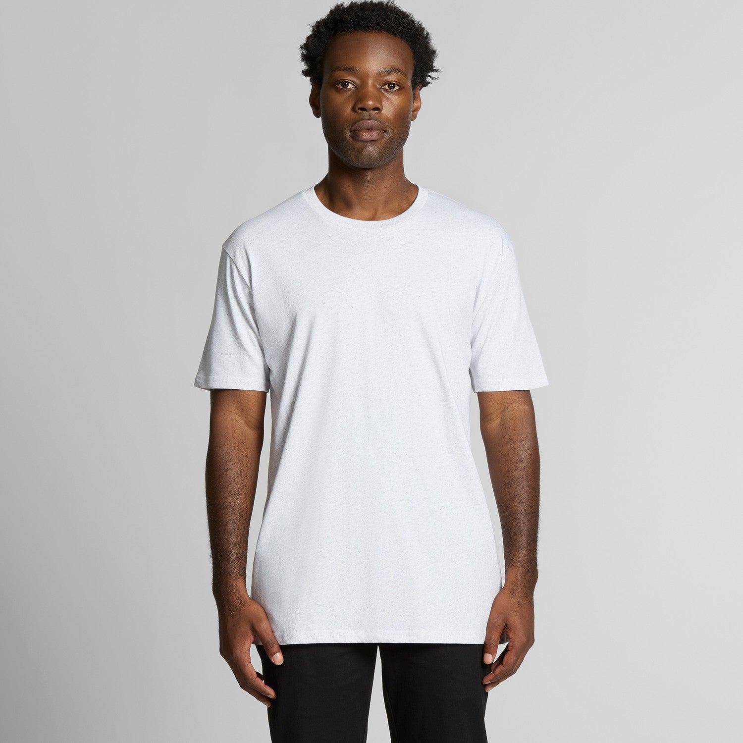 Men's Staple Heather Tee Shirt | Arena Custom Blanks - Arena Prints - Modeled Shot - Front