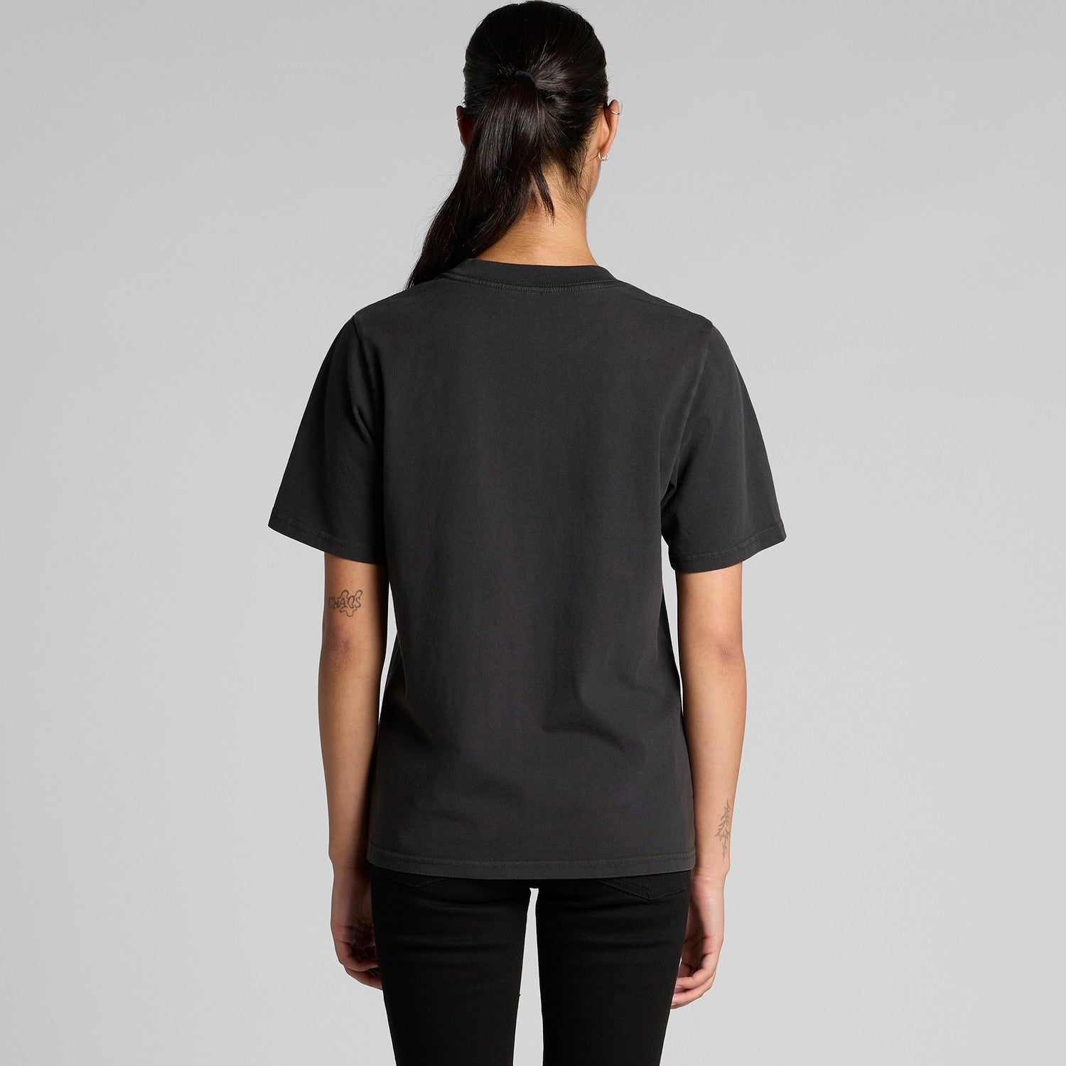 Women’s Heavy Faded Tee | Arena Custom Blanks - Arena Prints - Modeled Shot - Back