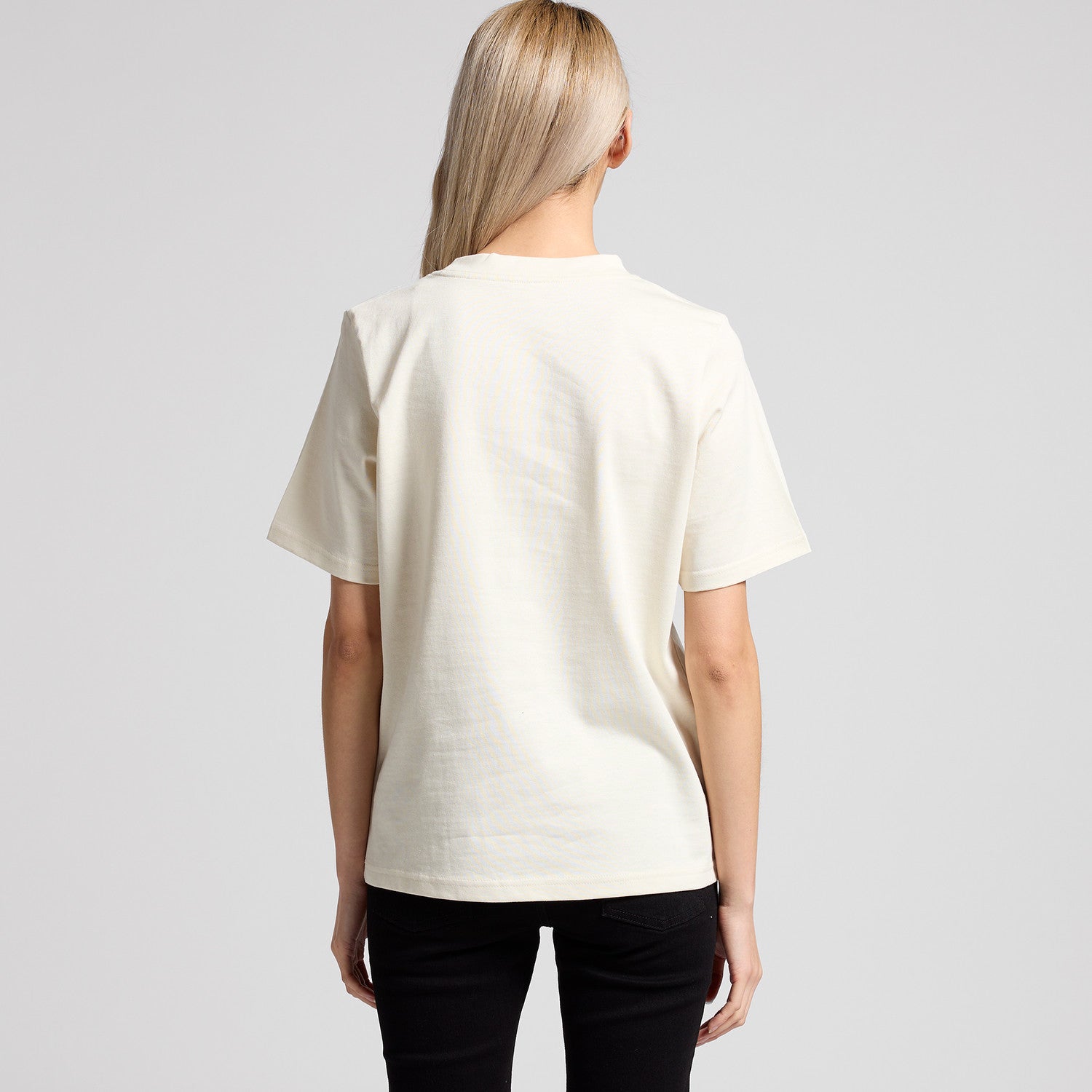 Women's Heavy Tee Shirt | Arena Custom Blanks - Arena Prints - Modeled Shot - Back