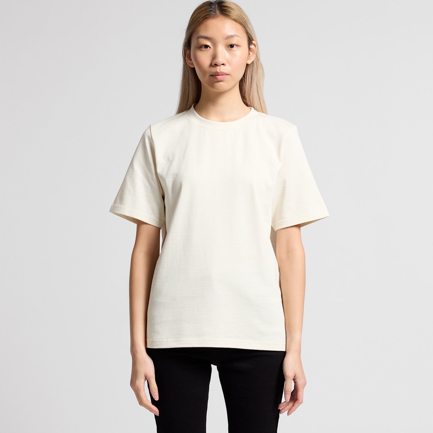 Women's Heavy Tee Shirt | Arena Custom Blanks - Arena Prints - Modeled Shot - Front