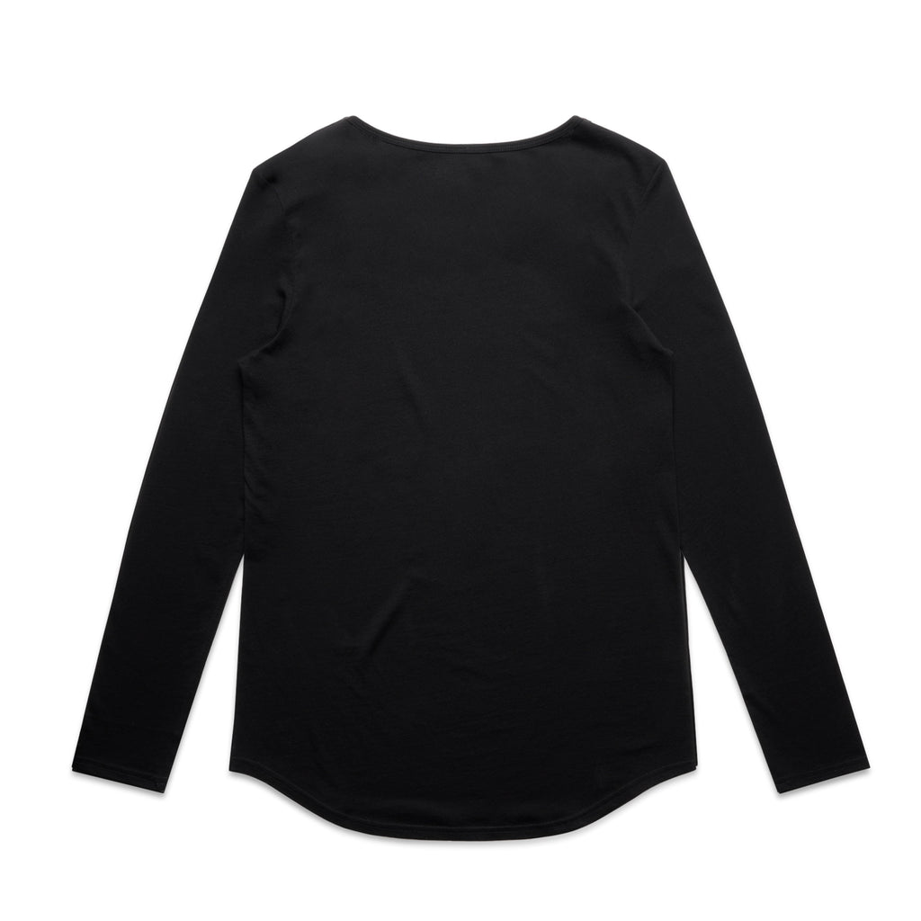 Women's Mali Long Sleeve Tee Shirt | Arena Custom Blanks - Arena Prints - Back - Black