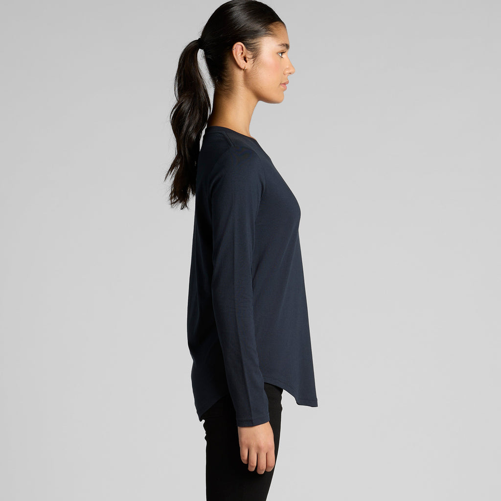 Women's Maple Curve Long Sleeve Tee | Arena Custom Blanks - Arena Prints - Side