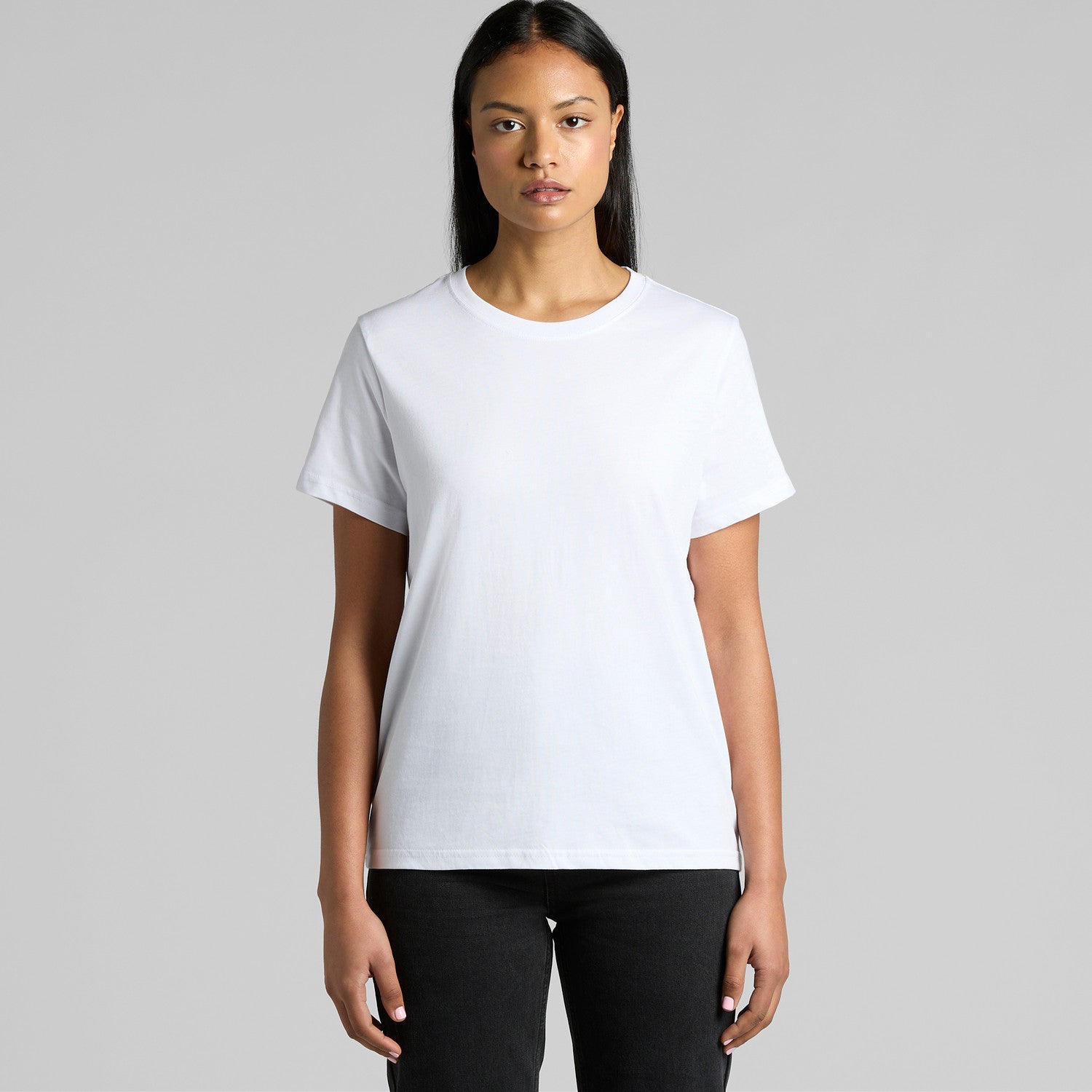 Women's Maple Organic Tee Shirt |Arena Custom Blanks - Arena Prints - Modeled Shot - Front