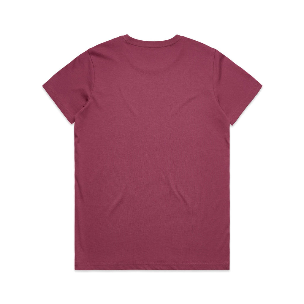 Women's Maple Tee Shirt | Arena Custom Blanks - Arena Prints - Back - Berry - Red